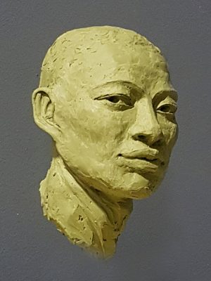 Bust sculpture of face