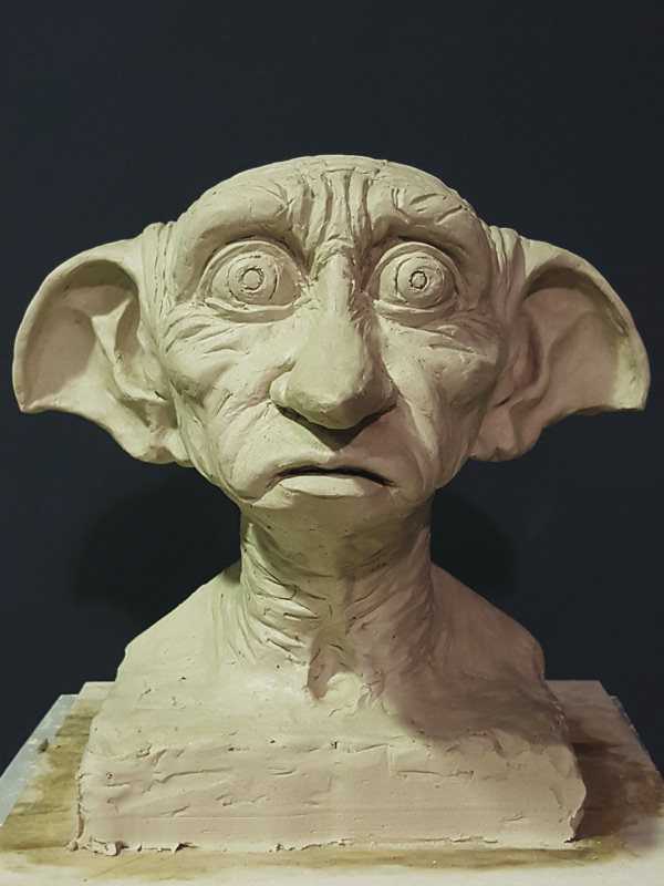 Bust sculpture of Harry Potter elf character face