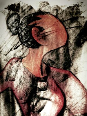 Drawing of female figure