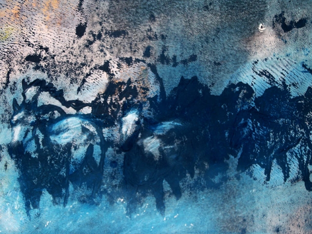 Monoprint of horses