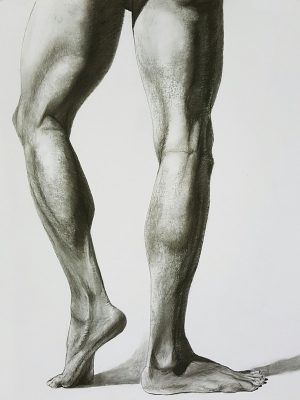 Drawing of male form
