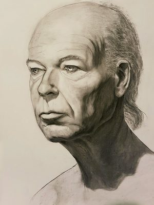 Portrait drawing of male face