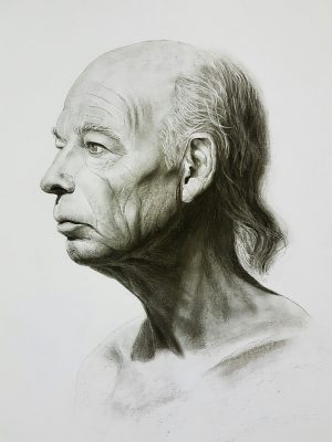 Portrait drawing of male face