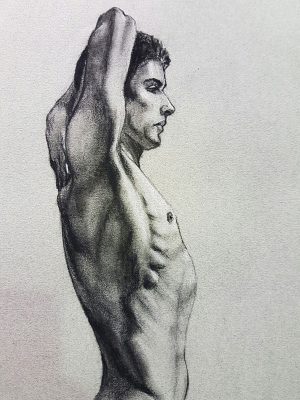 Drawing of male form